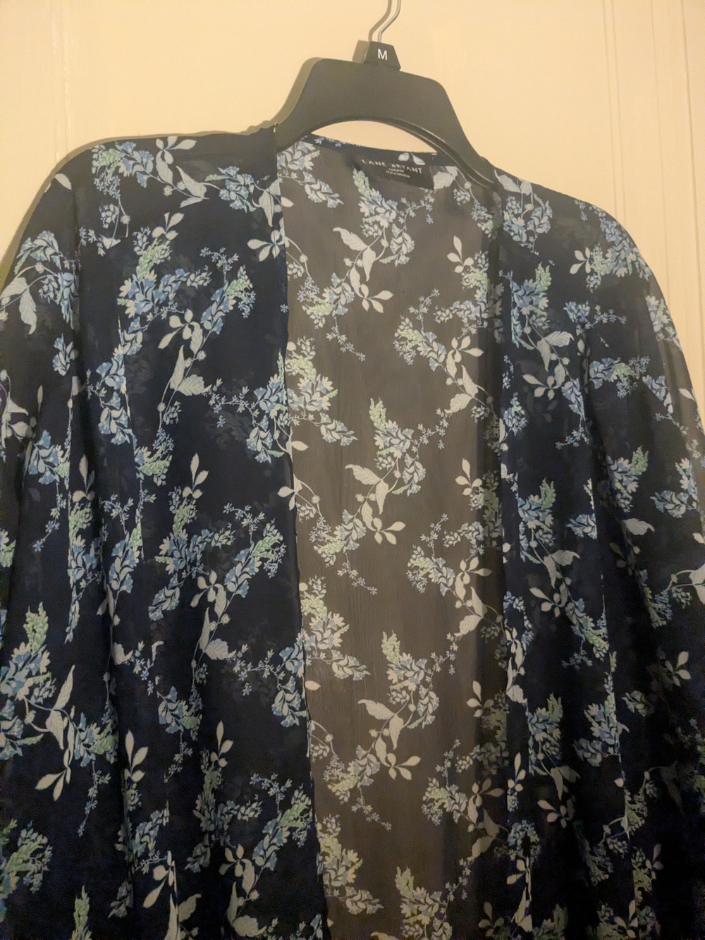Lightweight Navy Floral Kimono Jacket - Women